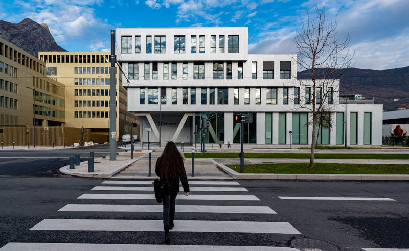 The modern Xenocs headquarters building located at 1-3 Allee du Nanometre in Grenoble, France