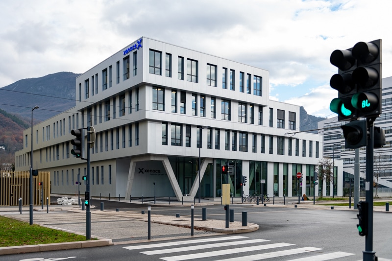 The modern Xenocs headquarters building located at 1-3 Allee du Nanometre in Grenoble, France